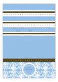 Blue Winter Damask Photo Card