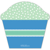 Boy Monogram Cupcake Invitation