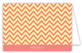 Coral Chevron Folded Note Card