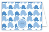 Elephants in Blue Folded Note Card