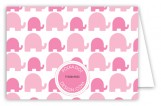 Elephants in Pink Folded Note Card