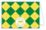 Green and Yellow Argyle Folded Note Card