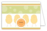 Green Polka Dot Chicks Folded Note Card