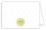 Green Striped Folded Note Card