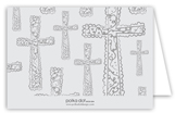 Grey Cross Background Note Card