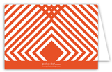 Orange Graphic Graduate Folded Note Card