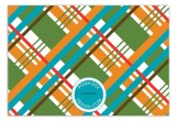 Orange Prepster Plaid Flat Note Card