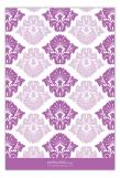 Radiant Orchid Damask Print Flat Note Card