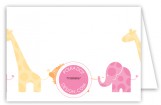 Pink Animal Monogram Folded Note Card
