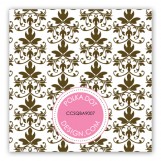 Pink Floral Damask Gift Tag