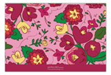 Pink Floral Flat Note Card