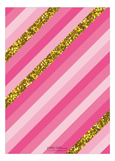 Pink Glitter Stripe Invitation