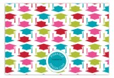 Pink Grad Cap Pattern Flat Note Card