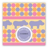 Pink Hippos Gift Tag