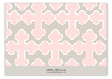 Pink Monogram Cross Enclosure Card