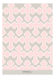 Pink Monogram Cross Invitation