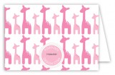 Pink Onlooking Giraffes Folded Note Card