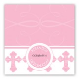 Pink Ornate Cross Enclosure Card