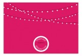 Pink Party Lights Flat Note Card