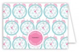 Pink Round the Clock Folded Note Card