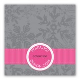 Pink Snowy Grosgrain Gift Tag