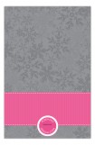 Pink Snowy Grosgrain Photo Card