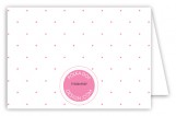 Pink Striped Folded Note Card