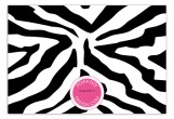Pink Zebra Flat Note Card