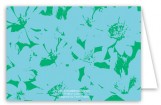 Pop Art Flowers Turquoise Note Card