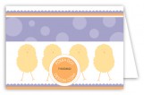 Purple Polka Dot Chicks Folded Note Card