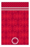 Red Damask Monogram Invitation