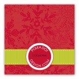 Red Snowy Grosgrain Gift Tag