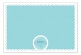 Spring Scalloped Aqua Flat Note Card