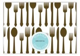 Teal Plated Dinner Enclosure Card