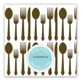 Teal Plated Dinner Gift Tag