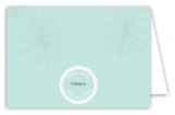 Turquoise Flowers Folded Note Card