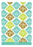 Turquoise Glitter Damask