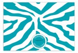Turquoise Zebra Flat Note Card