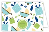 Twin Boy Carriage Gifts Folded Note Card