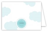 Twin Boy Stork in the Sky Folded Note Card