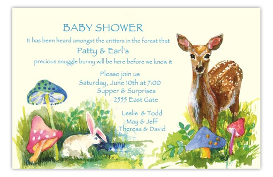 B&B Bunny & Bambee Baby Shower Invitation