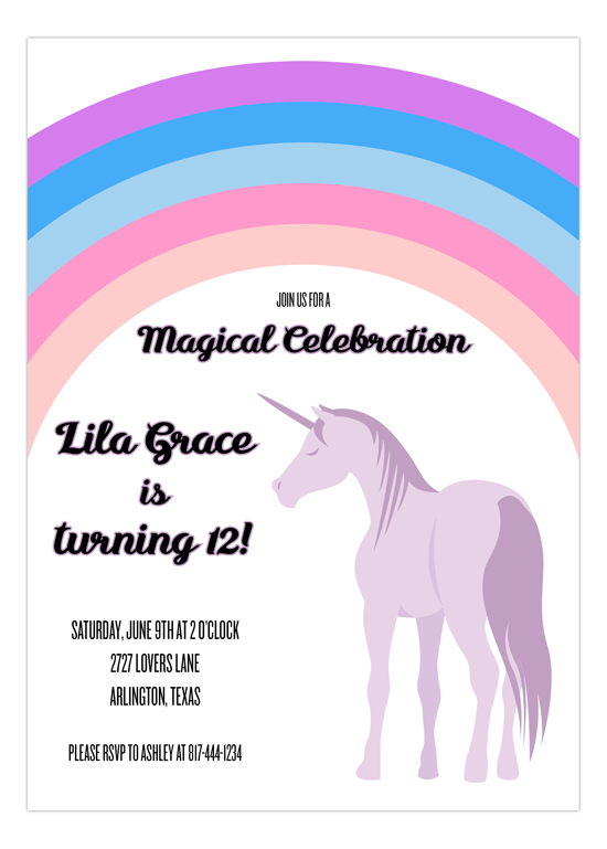 NP57BD1821-Lavender-Unicorn-Party-Invitations Unicorn Party Invitations