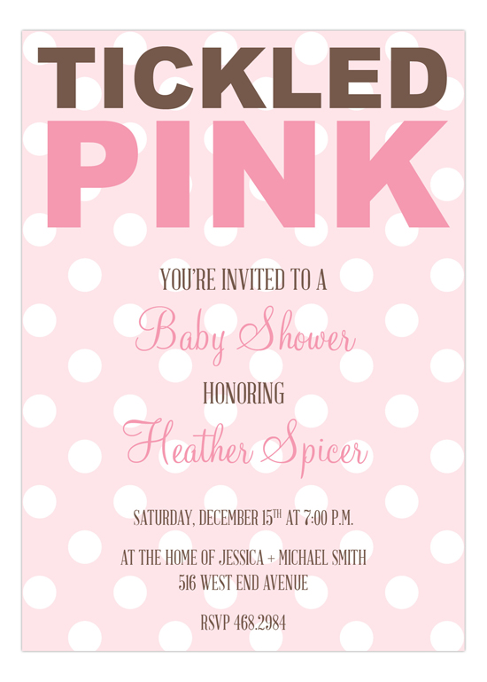 NP57BS1818-Polka-Dot-Tickled-Pink-Invitations Tickled Pink Invitations