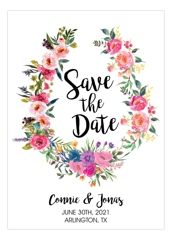 Floral Wreath Save the Date