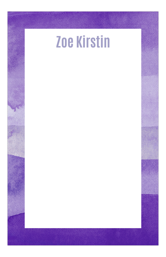 Watercolor Purples Cute Custom Notepad