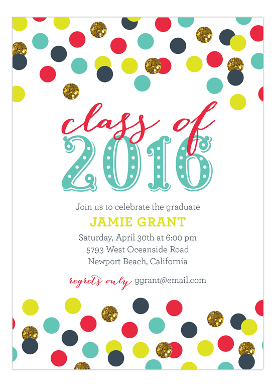 Teal Confetti Glitter Grad