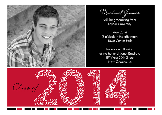 Red Graduation Year Photo Card