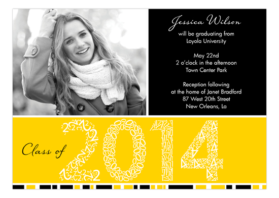 Yellow Graduation Year Photo Card