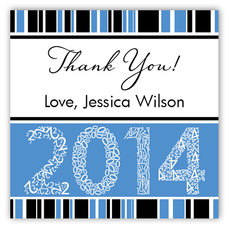 Blue Graduation Year Square Sticker