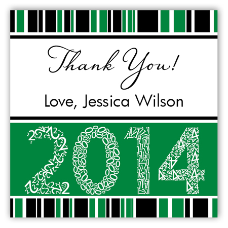 Green Graduation Year Square Sticker